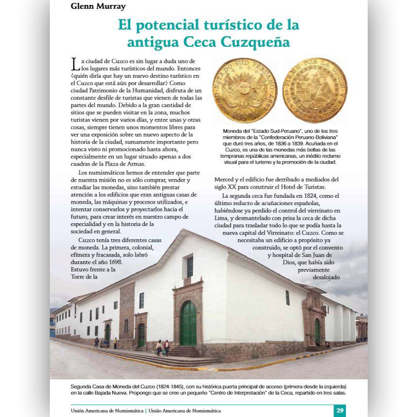 “The Tourism Potential of the Old Cuzco Mint” – Glenn Murray