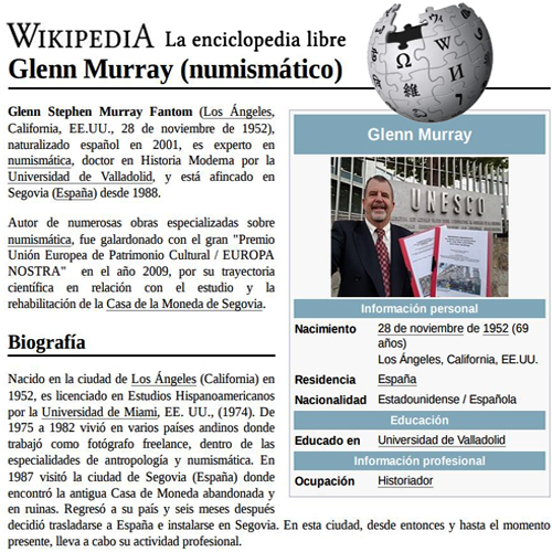 Biographical data in WIKIPEDIA of Dr. Glenn Murray - President of the Association
